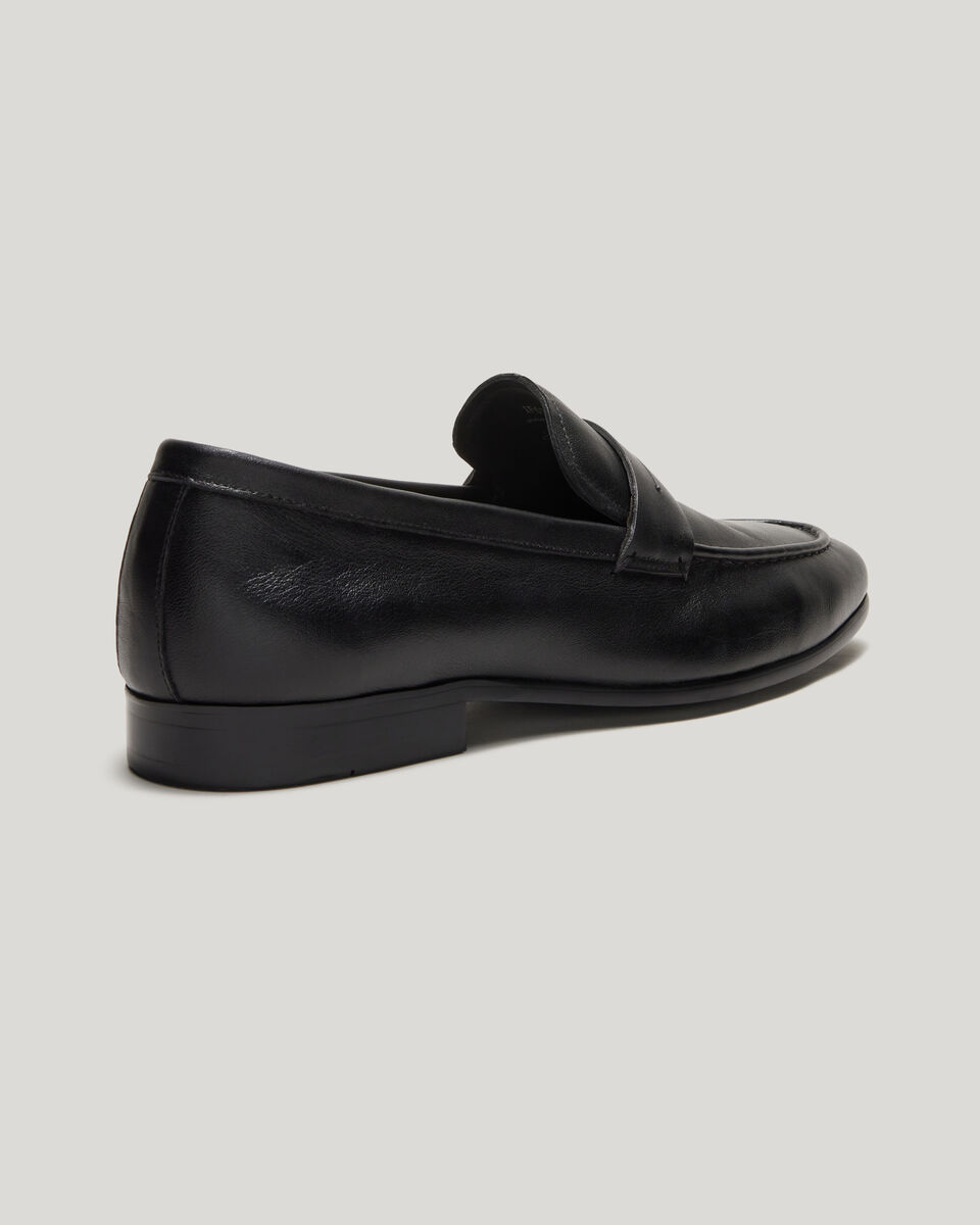 Leather Penny Loafer, Black, hi-res
